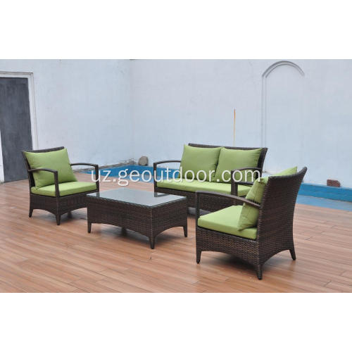 rattan to'quv alyuminiy ramka yashil divan